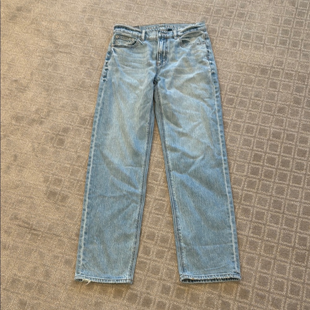 American Eagle super high rise straight jeans